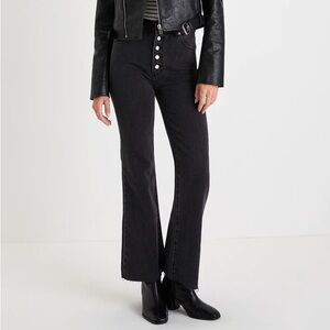 ROLLA'S Eastcoast Flare Black High-Rise Button-Fly Flared Jeans